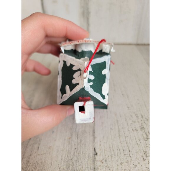 Santa's Workshop tin house building ornament Xmas - Picture 6 of 8